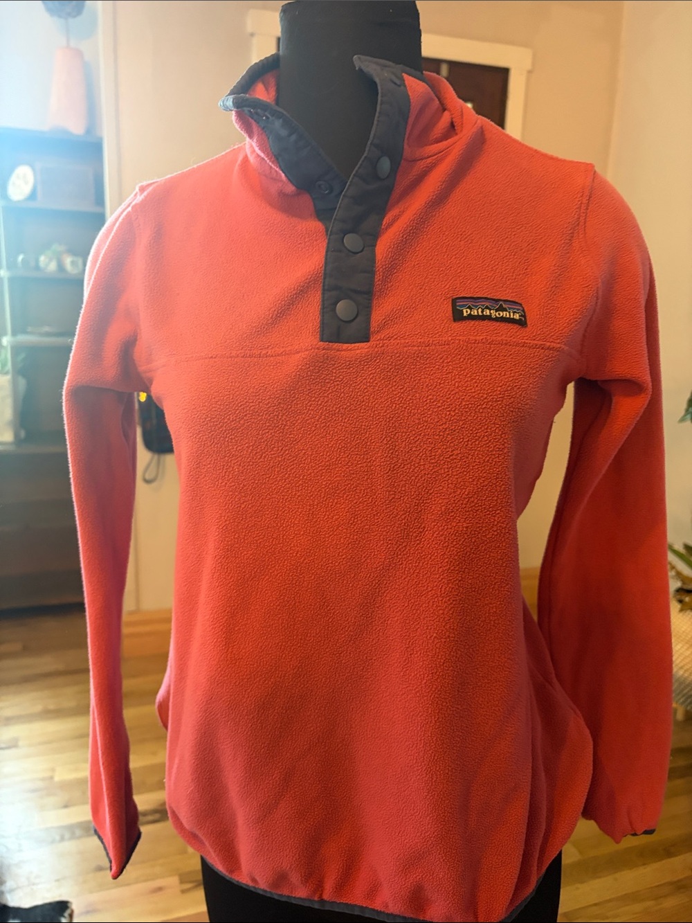 Patagonia Coral Snap-Front Fleece Pullover with Contrast Placket